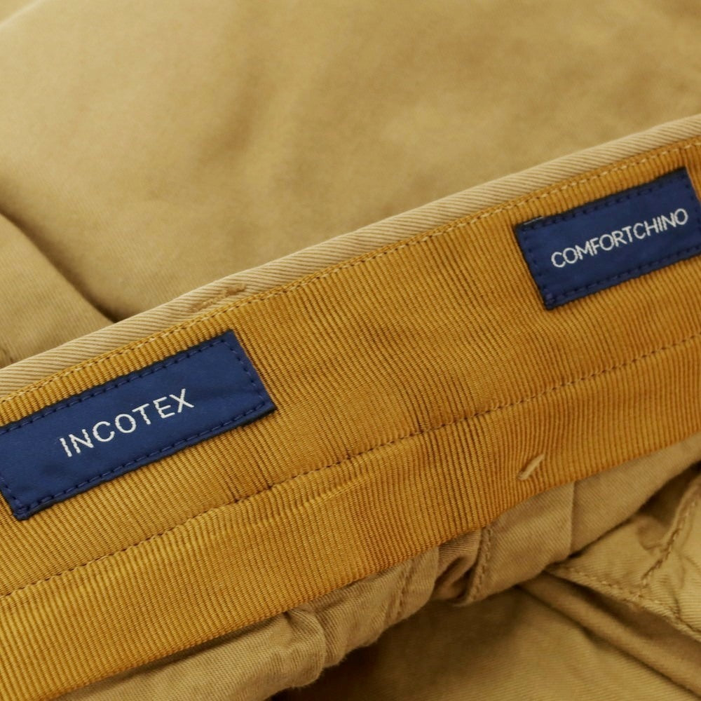 【新品】インコテックス INCOTEX SLIM FIT ストレッチコットン カジュアルスラックスパンツ ダークベージュ【 52 】【 状態ランクN 】【 メンズ 】