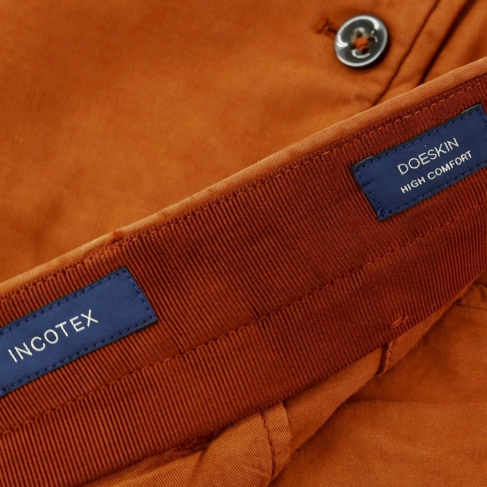 [New Outlet] INCOTEX TAPERED FIT Stretch Cotton Casual Slacks Pants Orange Brown [48] [Condition Rank N-] [Men&