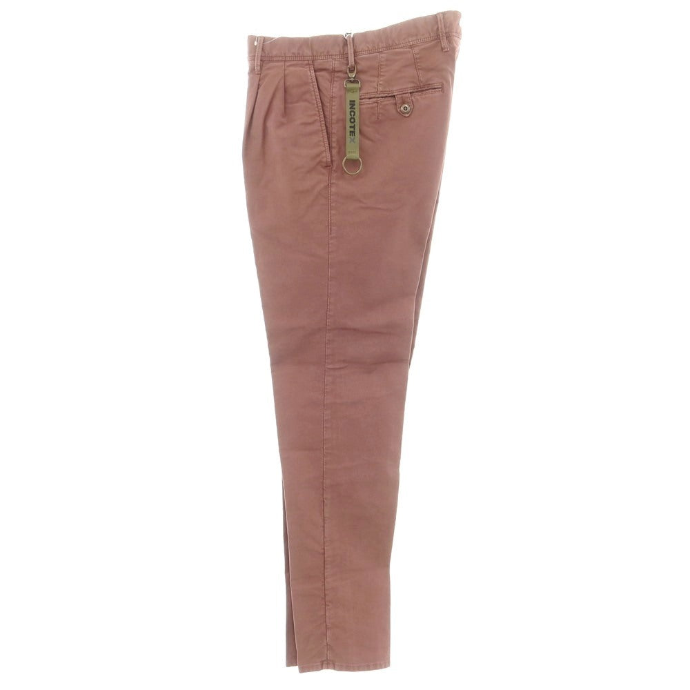 [New Outlet] INCOTEX TAPERED FIT Stretch Cotton Casual Slacks Pants Dusty Rose [32] [Condition Rank N-] [Men&