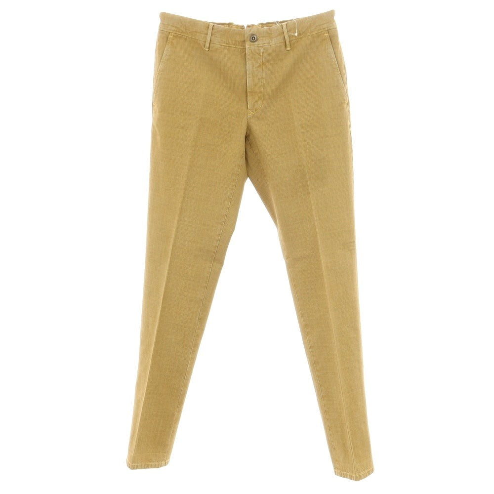 [New] INCOTEX SLIM FIT stretch cotton casual slacks pants dark yellow x black x red [32] [Condition rank N] [Men&