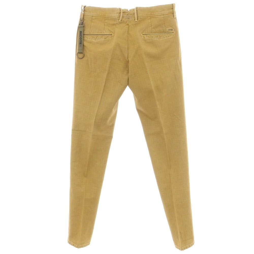 [New] INCOTEX SLIM FIT stretch cotton casual slacks pants dark yellow x black x red [32] [Condition rank N] [Men&