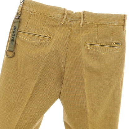 [New] INCOTEX SLIM FIT stretch cotton casual slacks pants dark yellow x black x red [32] [Condition rank N] [Men&