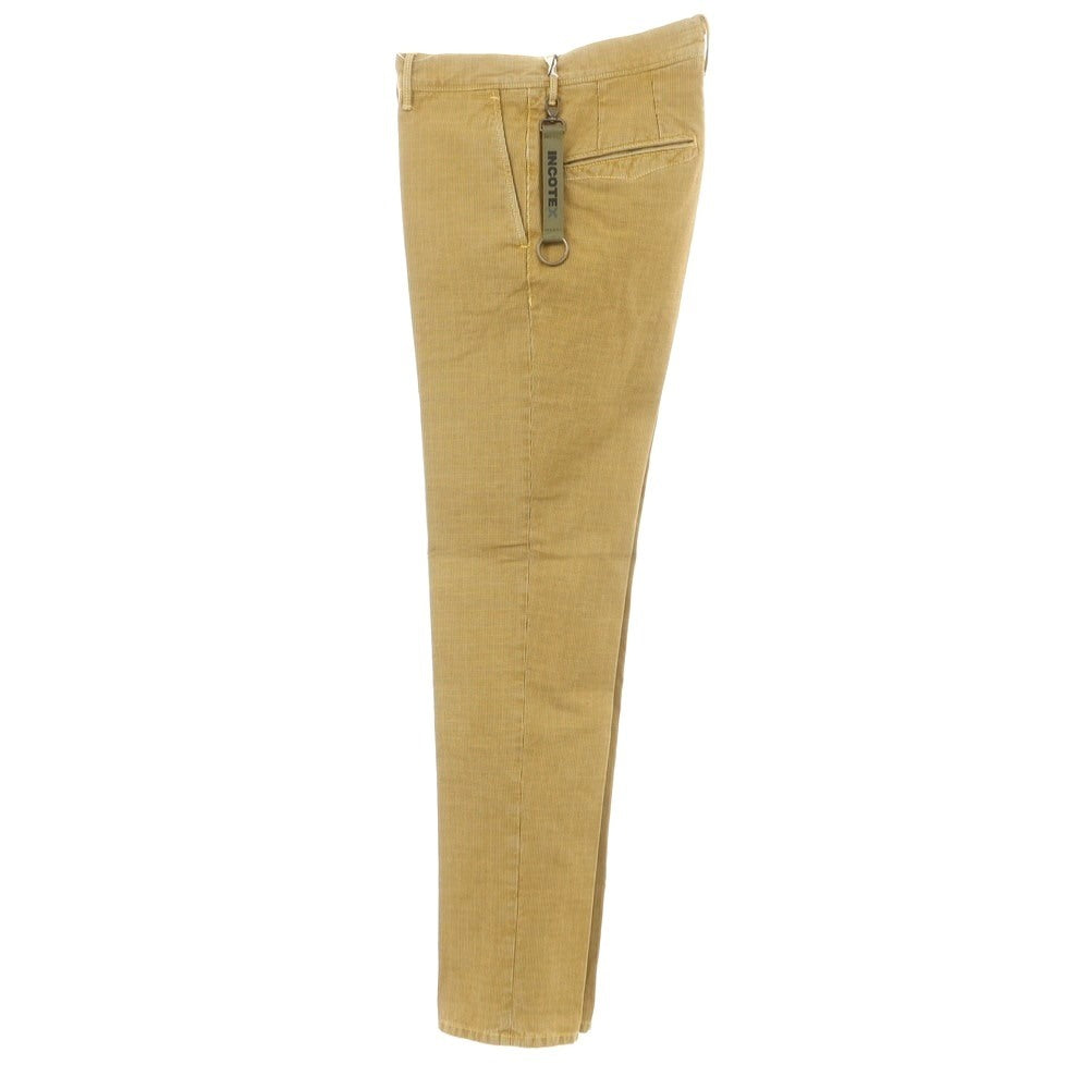 [New] INCOTEX SLIM FIT stretch cotton casual slacks pants dark yellow x black x red [32] [Condition rank N] [Men&