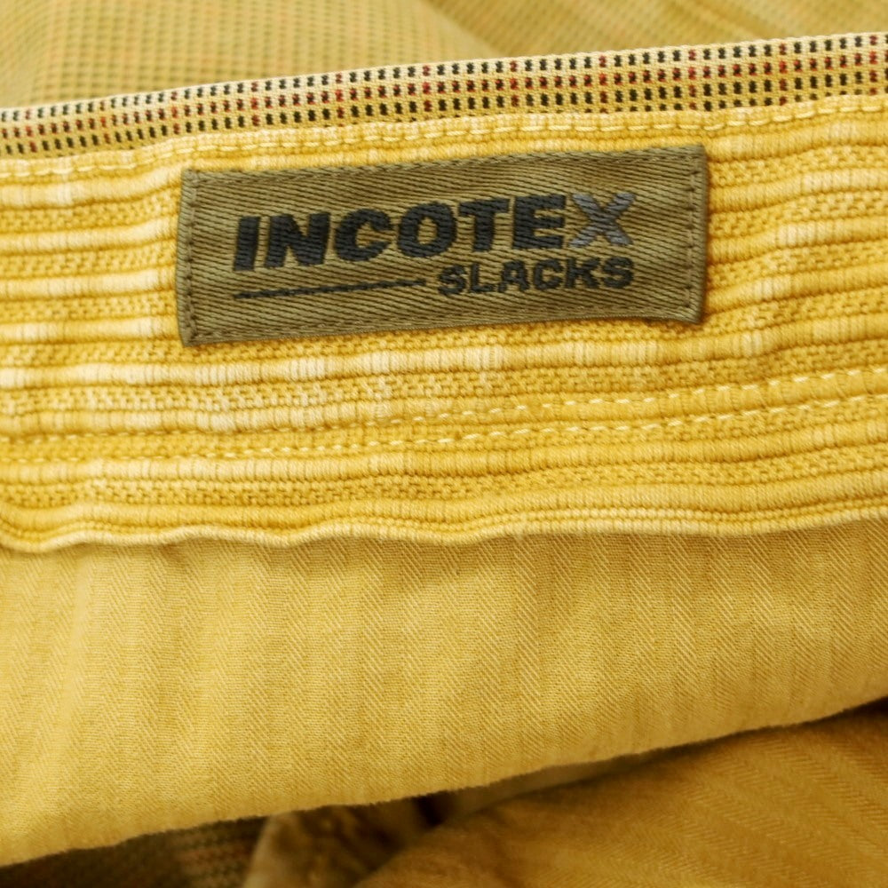 [New] INCOTEX SLIM FIT stretch cotton casual slacks pants dark yellow x black x red [32] [Condition rank N] [Men&