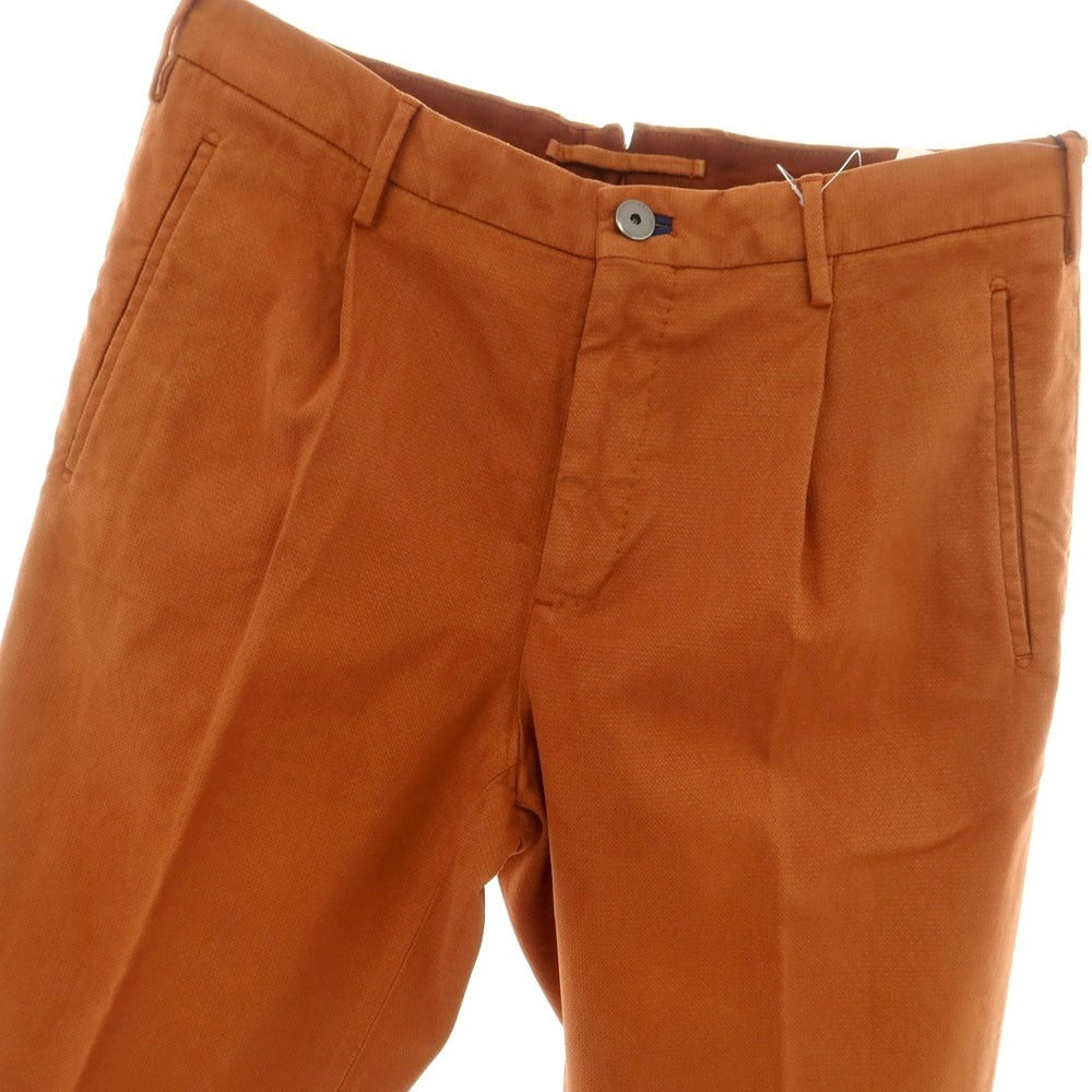 [New] INCOTEX TAPERED FIT stretch cotton casual slacks pants orange brown [48] [Condition rank N] [Men&