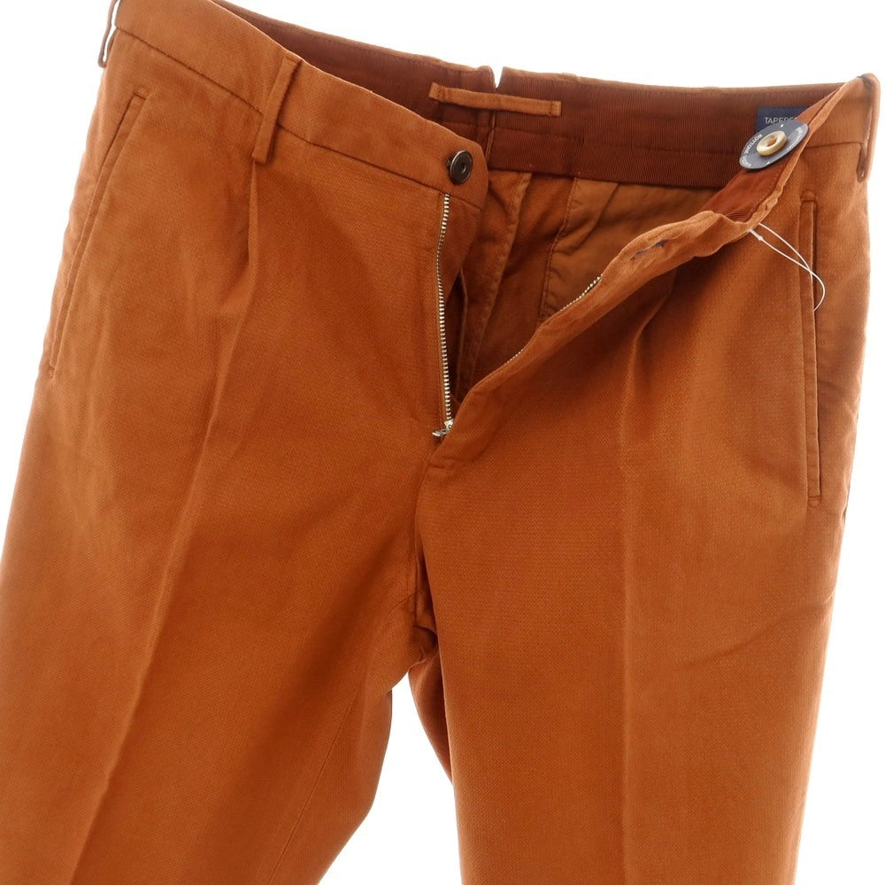 [New] INCOTEX TAPERED FIT stretch cotton casual slacks pants orange brown [48] [Condition rank N] [Men&