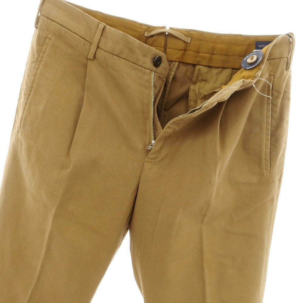 [New] INCOTEX TAPERED FIT stretch cotton casual slacks pants, khaki brown [48] [Condition rank N] [Men&