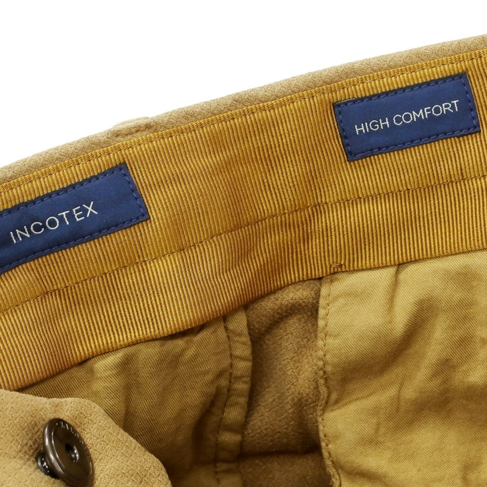 [New] INCOTEX TAPERED FIT stretch cotton casual slacks pants, khaki brown [48] [Condition rank N] [Men&