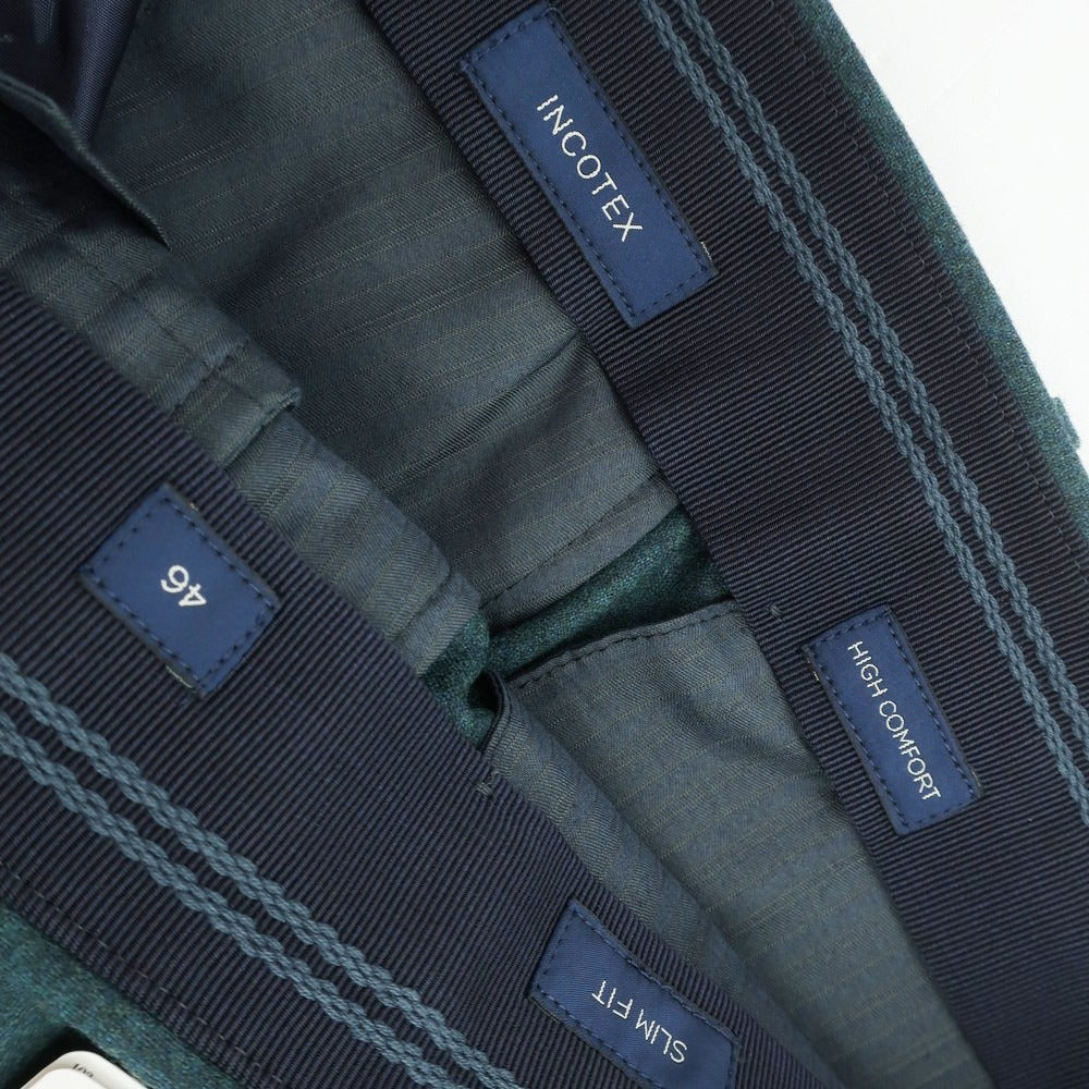 【新品】インコテックス INCOTEX HIGH COMFORT ストレッチ ウール ドレススラックスパンツ グリーン【 46 】【 状態ランクN 】【 メンズ 】