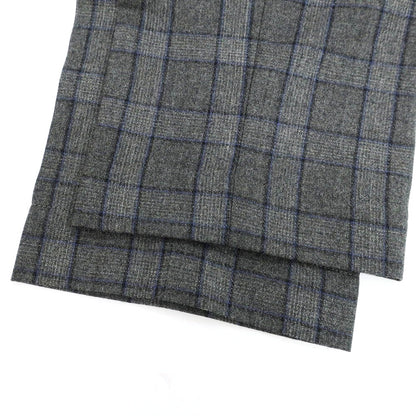【新品】インコテックス INCOTEX ウールカシミヤ チェック イージースラックスパンツ ダークグレーxブルー【 48 】【 状態ランクN 】【 メンズ 】