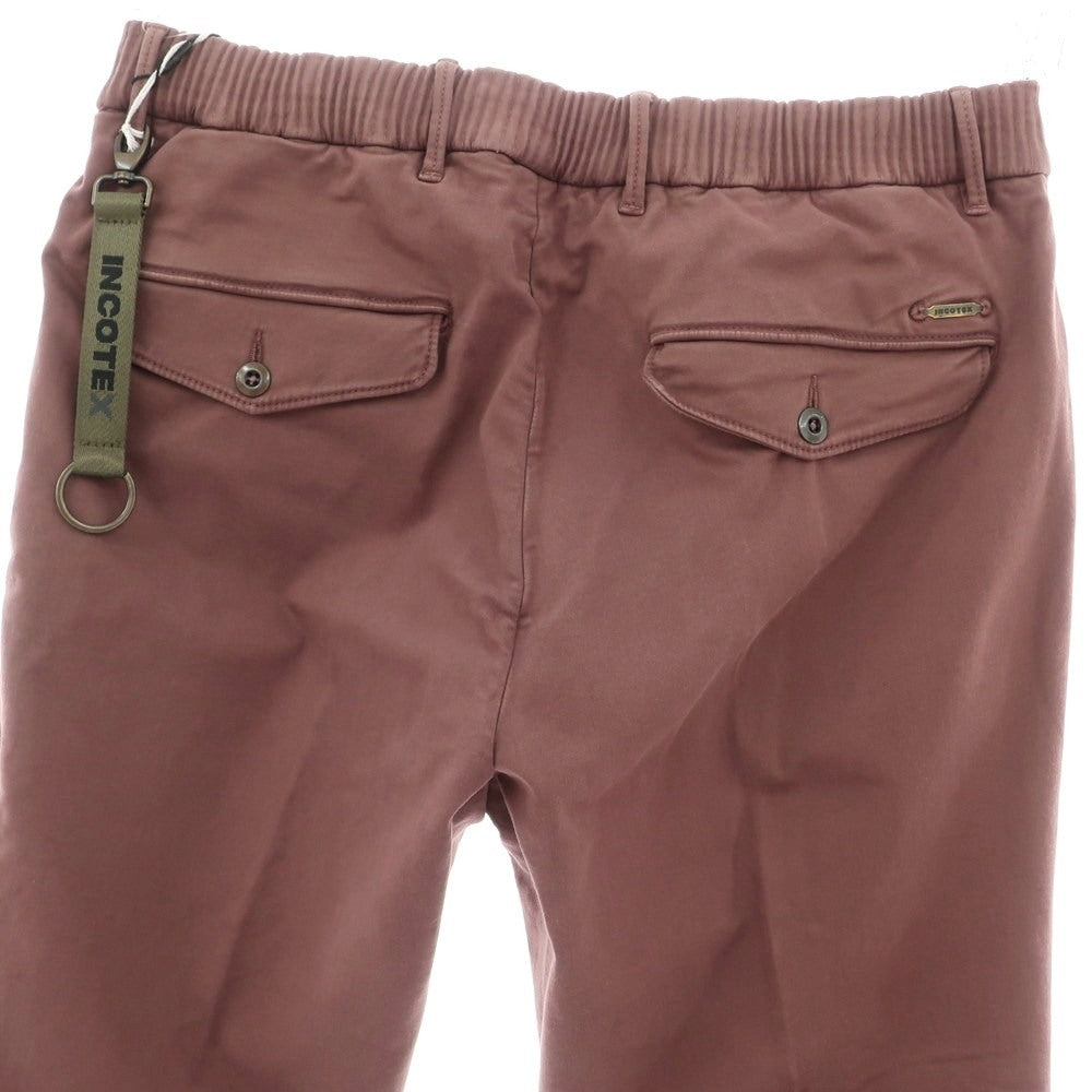【新品】インコテックス スラックス INCOTEX SLACKS ストレッチ コットン イージー カジュアルスラックスパンツ レディッシュブラウン【サイズ32】【 状態ランクN 】【 メンズ 】 [EPD]
