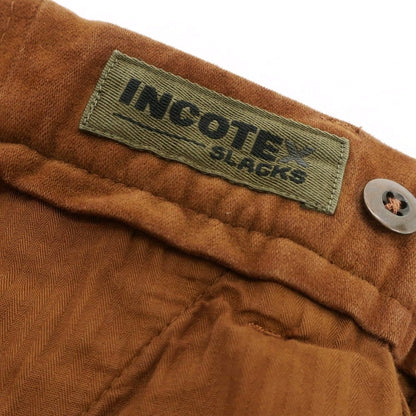 【新品】インコテックス スラックス INCOTEX SLACKS ストレッチ コットン モールスキン カジュアルスラックスパンツ ブラウン【 32 】【 状態ランクN 】【 メンズ 】