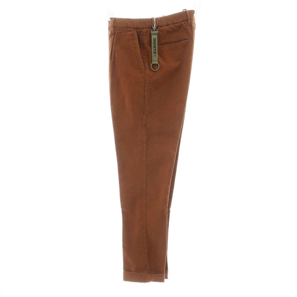 【新品】インコテックス スラックス INCOTEX SLACKS ストレッチ コットン モールスキン カジュアルスラックスパンツ ブラウン【 32 】【 状態ランクN 】【 メンズ 】