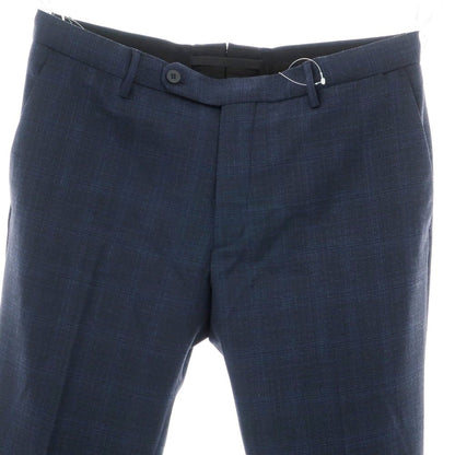 【新品】インコテックス スローウェア INCOTEX SLOWEAR TEKNOSARTORIAL ストレッチ ポリエステルウール チェック ドレススラックスパンツ ネイビーxブラック【 50 】【 状態ランクN 】【 メンズ 】