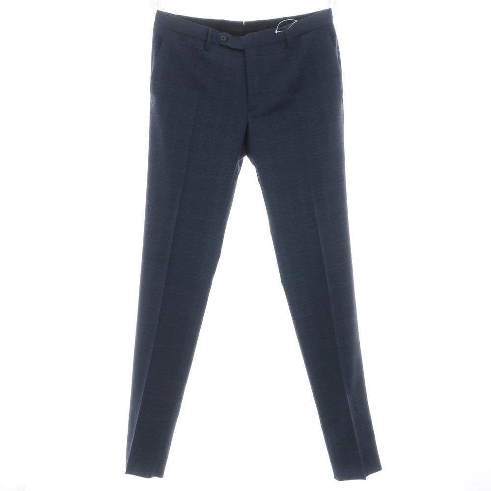 【新品アウトレット】インコテックス スローウェア INCOTEX SLOWEAR TEKNOSARTORIAL ストレッチ ポリエステルウール チェック ドレススラックスパンツ ネイビーxブラック【 52 】【 状態ランクN- 】【 メンズ 】