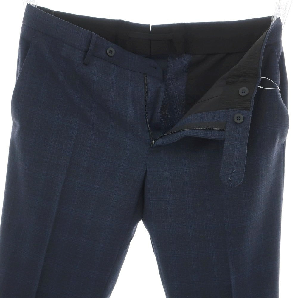 【新品アウトレット】インコテックス スローウェア INCOTEX SLOWEAR TEKNOSARTORIAL ストレッチ ポリエステルウール チェック ドレススラックスパンツ ネイビーxブラック【 52 】【 状態ランクN- 】【 メンズ 】