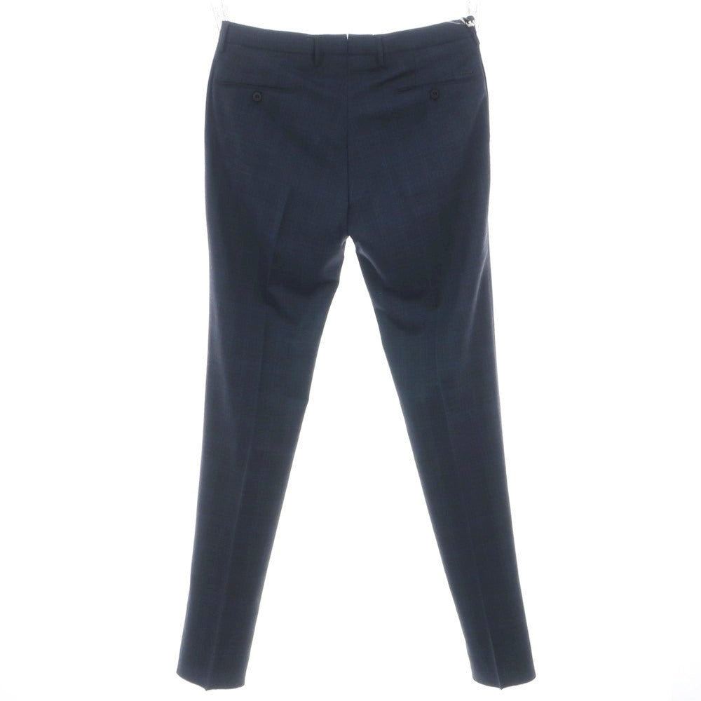 【新品アウトレット】インコテックス スローウェア INCOTEX SLOWEAR TEKNOSARTORIAL ストレッチ ポリエステルウール チェック ドレススラックスパンツ ネイビーxブラック【 52 】【 状態ランクN- 】【 メンズ 】