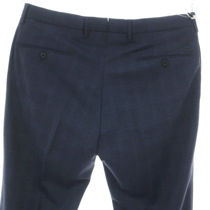 【新品アウトレット】インコテックス スローウェア INCOTEX SLOWEAR TEKNOSARTORIAL ストレッチ ポリエステルウール チェック ドレススラックスパンツ ネイビーxブラック【 52 】【 状態ランクN- 】【 メンズ 】