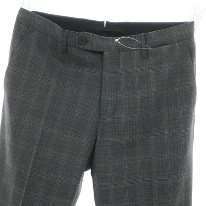 【新品】インコテックス スローウェア INCOTEX SLOWEAR TEKNOSARTORIAL ストレッチ ポリエステルウール チェック ドレススラックスパンツ ダークグレーxブラック【 48 】【 状態ランクN 】【 メンズ 】