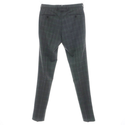 【新品】インコテックス スローウェア INCOTEX SLOWEAR TEKNOSARTORIAL ストレッチ ポリエステルウール チェック ドレススラックスパンツ ダークグレーxブラック【 48 】【 状態ランクN 】【 メンズ 】