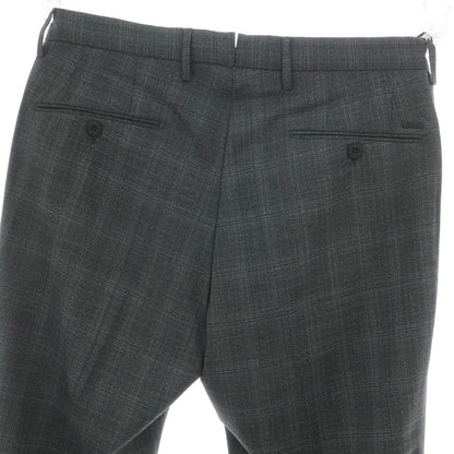 【新品】インコテックス スローウェア INCOTEX SLOWEAR TEKNOSARTORIAL ストレッチ ポリエステルウール チェック ドレススラックスパンツ ダークグレーxブラック【 48 】【 状態ランクN 】【 メンズ 】