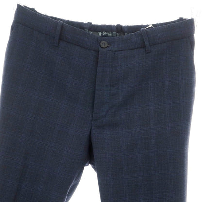 【新品】インコテックス スローウェア INCOTEX SLOWEAR TEKNOSARTORIAL ストレッチ ポリエステルウール チェック イージースラックスパンツ ネイビーxブラック【 50 】【 状態ランクN 】【 メンズ 】