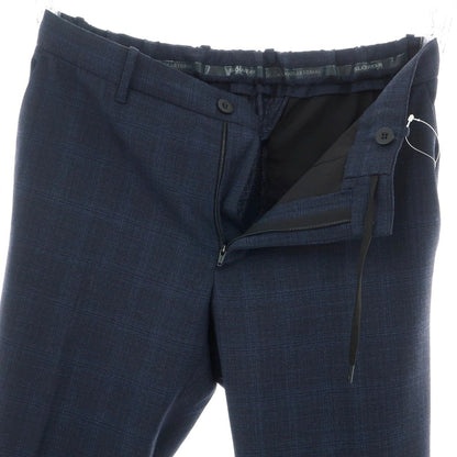 【新品】インコテックス スローウェア INCOTEX SLOWEAR TEKNOSARTORIAL ストレッチ ポリエステルウール チェック イージースラックスパンツ ネイビーxブラック【 50 】【 状態ランクN 】【 メンズ 】