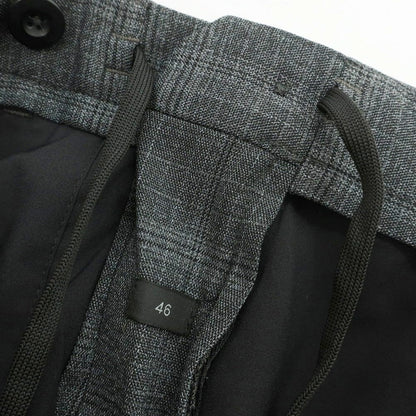 【新品】インコテックス スローウェア INCOTEX SLOWEAR TEKNOSARTORIAL ストレッチ ポリエステルウール チェック イージースラックスパンツ ダークグレーxブラック【 46 】【 状態ランクN 】【 メンズ 】
