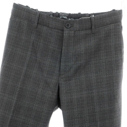 【新品】インコテックス スローウェア INCOTEX SLOWEAR TEKNOSARTORIAL ストレッチ ポリエステルウール チェック イージースラックスパンツ ダークグレーxブラック【 46 】【 状態ランクN 】【 メンズ 】