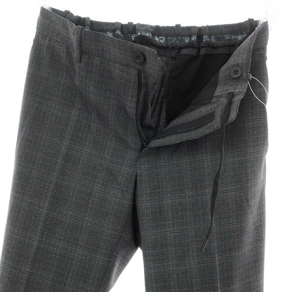 【新品】インコテックス スローウェア INCOTEX SLOWEAR TEKNOSARTORIAL ストレッチ ポリエステルウール チェック イージースラックスパンツ ダークグレーxブラック【 46 】【 状態ランクN 】【 メンズ 】