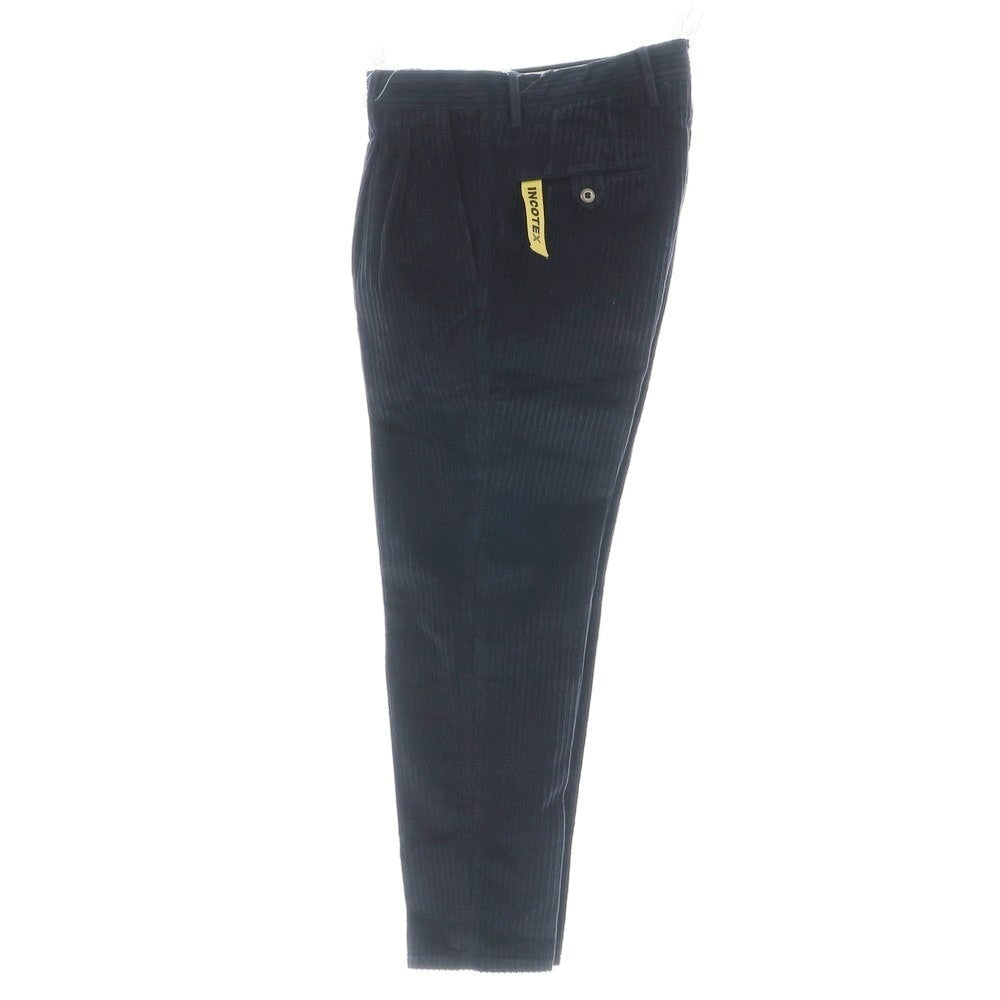 【新品】インコテックス スラックス INCOTEX SLACKS ストレッチ コットン 太畝 コーデュロイパンツ ネイビー【 30 】【 状態ランクN 】【 メンズ 】