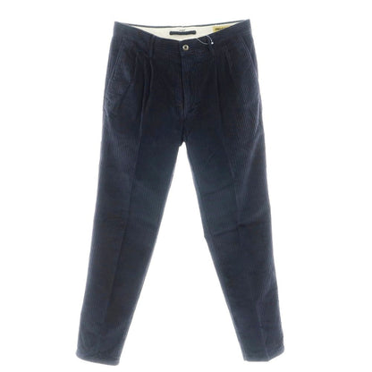 【新品】インコテックス スラックス INCOTEX SLACKS ストレッチ コットン 太畝 コーデュロイパンツ ネイビー【 33 】【 状態ランクN 】【 メンズ 】