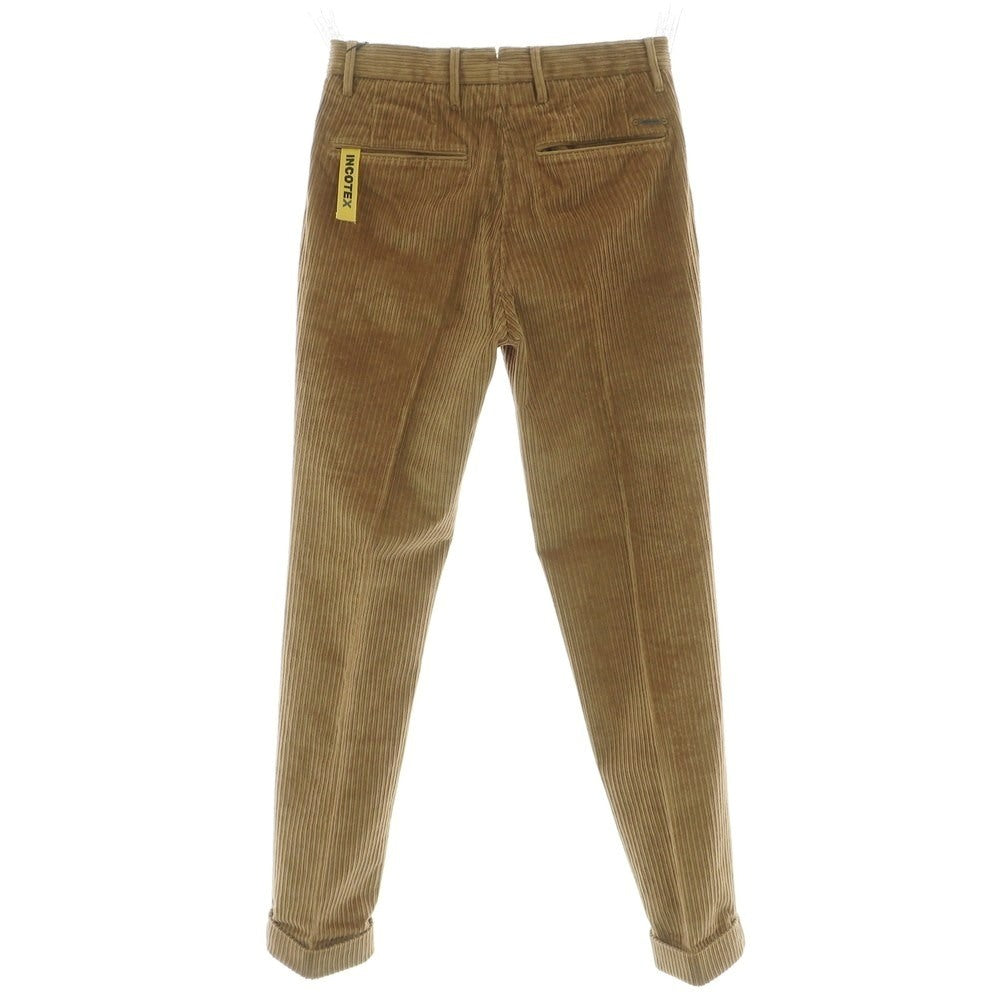 【新品】インコテックス スラックス INCOTEX SLACKS ストレッチ コットン 太畝 コーデュロイパンツ オーカー【 29 】【 状態ランクN 】【 メンズ 】[EPD]