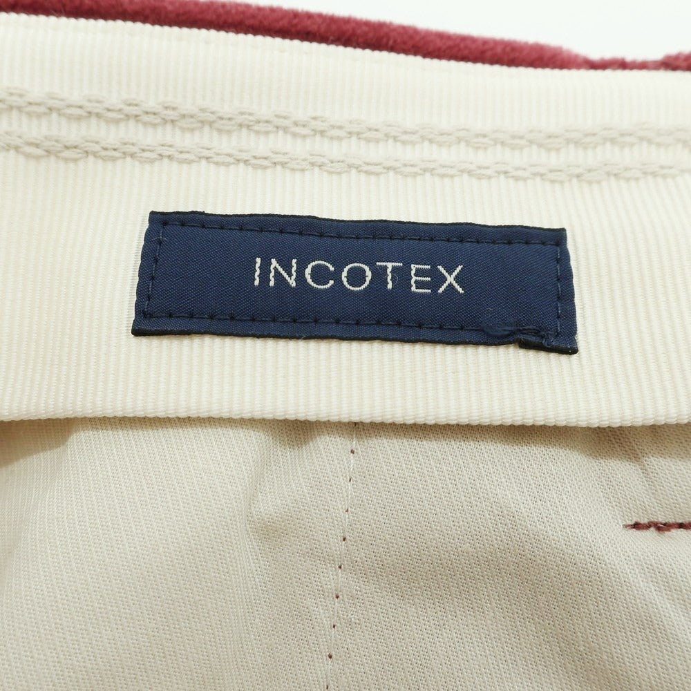 【新品】インコテックス INCOTEX 太畝コーデュロイ スラックスパンツ ワインレッド【 48 】【 状態ランクN 】【 メンズ 】