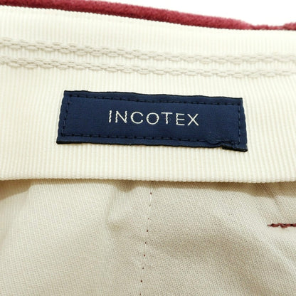 【新品】インコテックス INCOTEX 太畝コーデュロイ スラックスパンツ ワインレッド【 50 】【 状態ランクN 】【 メンズ 】