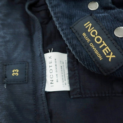 【新品】インコテックス ブルーディヴィジョン INCOTEX BLUE DIVISION TAILOR MADE 細畝コーデュロイ 5ポケットパンツ ネイビー【 33 】【 状態ランクN 】【 メンズ 】
