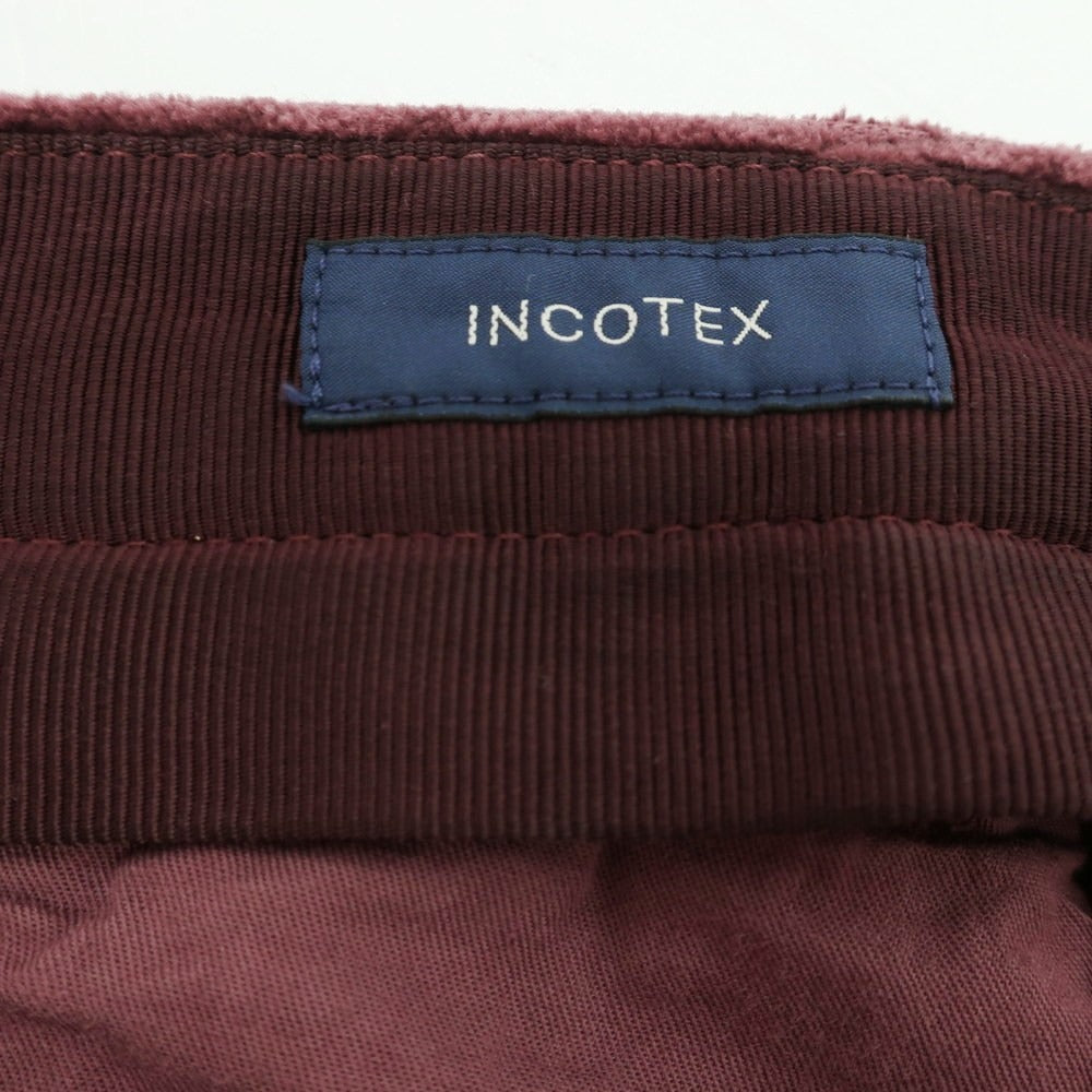 【新品】インコテックス INCOTEX 太畝コーデュロイ スラックスパンツ ワイン【 50 】【 状態ランクN 】【 メンズ 】