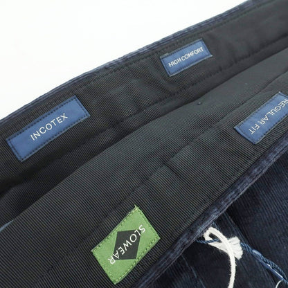 【新品】インコテックス INCOTEX 細畝コーデュロイ スラックスパンツ ネイビー【 52 】【 状態ランクN 】【 メンズ 】