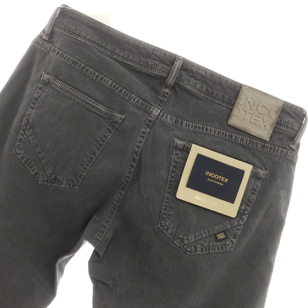 [New] INCOTEX BLUE DIVISION Slim Stretch Cotton 5 Pocket Pants Dark Gray (07) [33] [Condition Rank N] [Men&