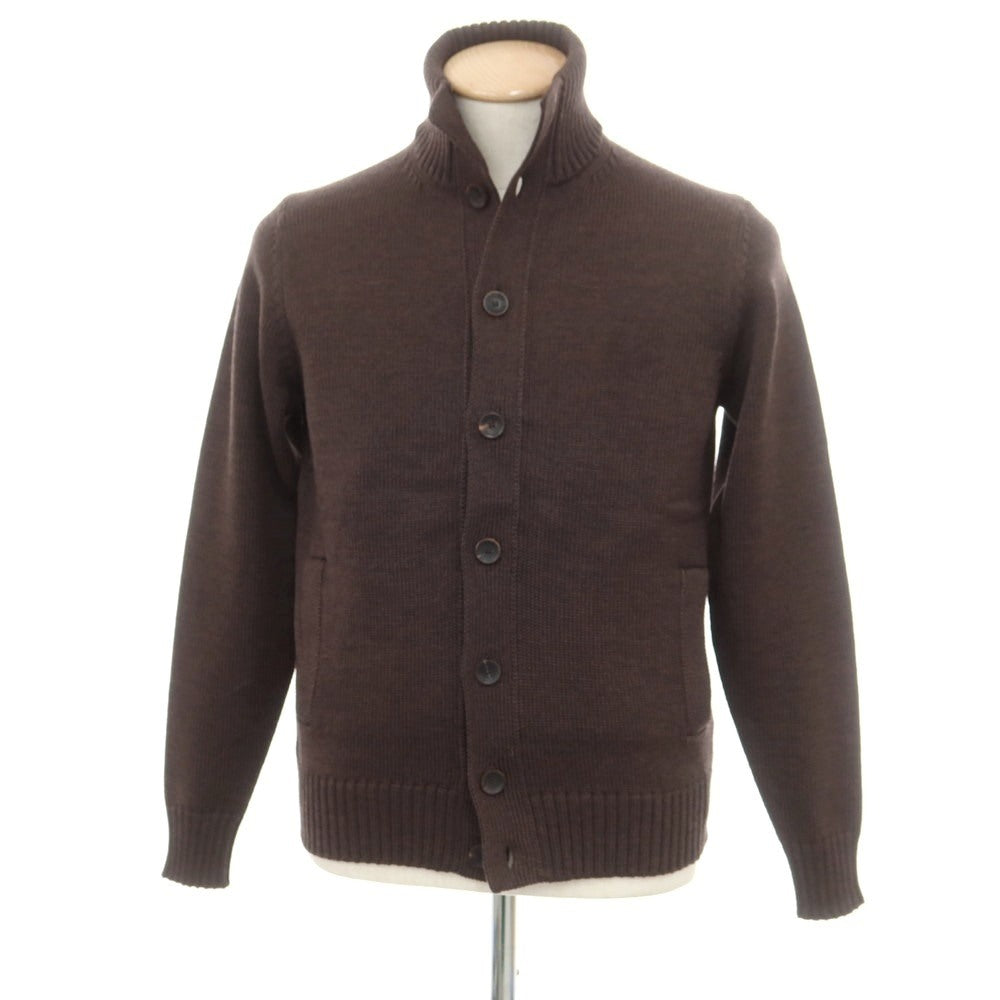 [New] ZANONE CHIOTO Kyoto mid gauge wool stand collar cardigan, melange brown [46] [Condition Rank N] [Men&