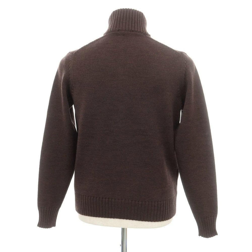 [New] ZANONE CHIOTO Kyoto mid gauge wool stand collar cardigan, melange brown [46] [Condition Rank N] [Men&