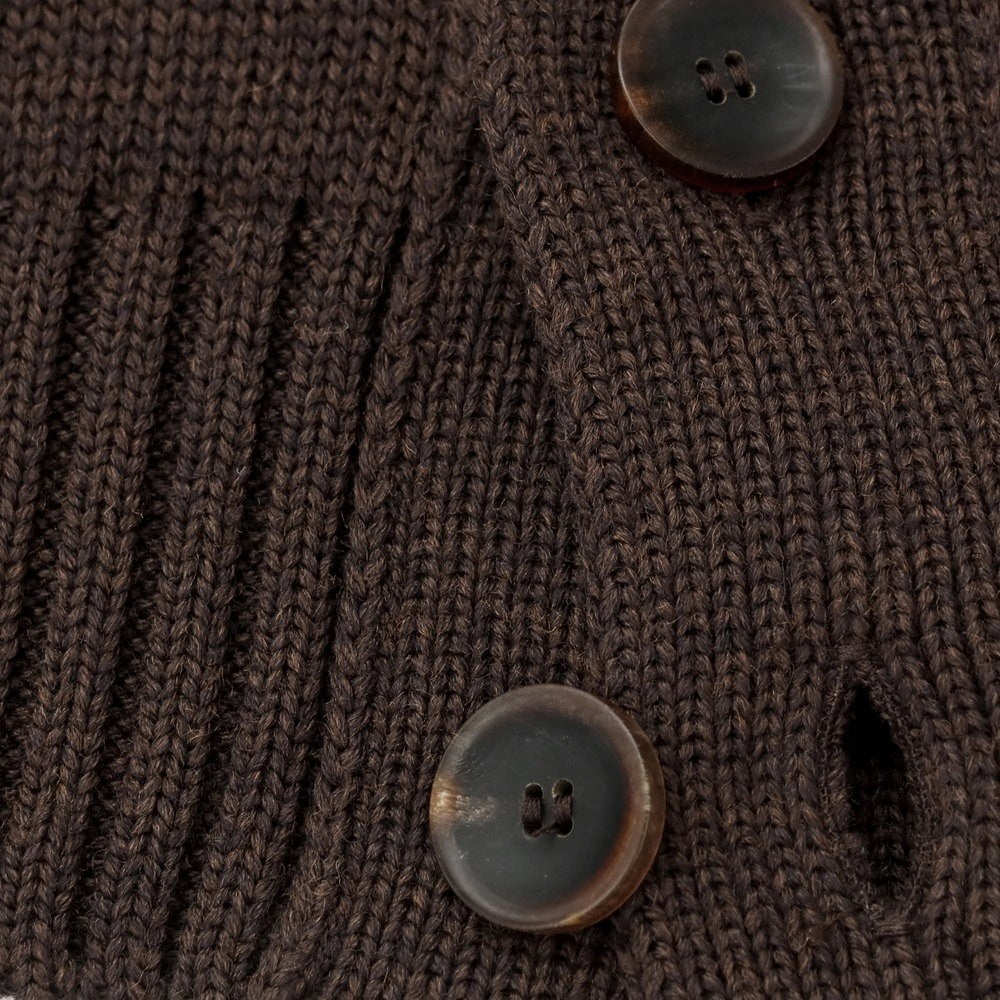 [New] ZANONE CHIOTO Kyoto mid gauge wool stand collar cardigan, melange brown [46] [Condition Rank N] [Men&