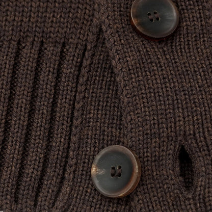 [New] ZANONE CHIOTO Kyoto mid gauge wool stand collar cardigan, melange brown [46] [Condition Rank N] [Men&