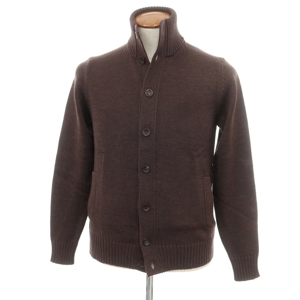 [New] ZANONE CHIOTO Kyoto mid gauge wool stand collar cardigan, melange brown [48] [Condition Rank N] [Men&