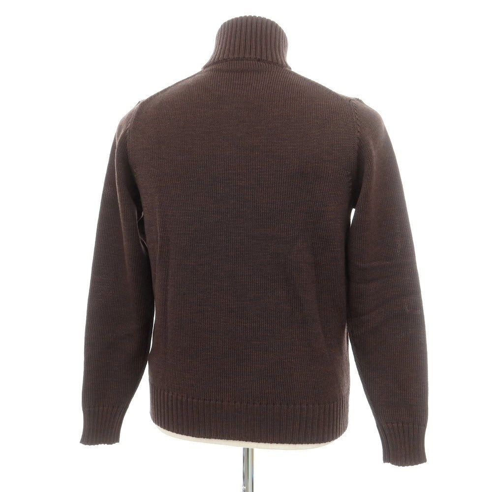 [New] ZANONE CHIOTO Kyoto mid gauge wool stand collar cardigan, melange brown [48] [Condition Rank N] [Men&