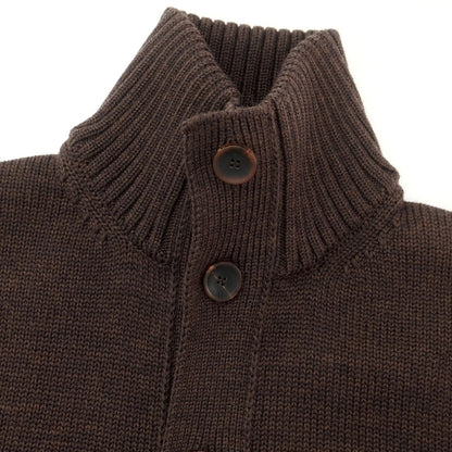 [New] ZANONE CHIOTO Kyoto mid gauge wool stand collar cardigan, melange brown [48] [Condition Rank N] [Men&