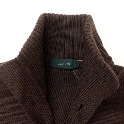 [New] ZANONE CHIOTO Kyoto mid gauge wool stand collar cardigan, melange brown [48] [Condition Rank N] [Men&