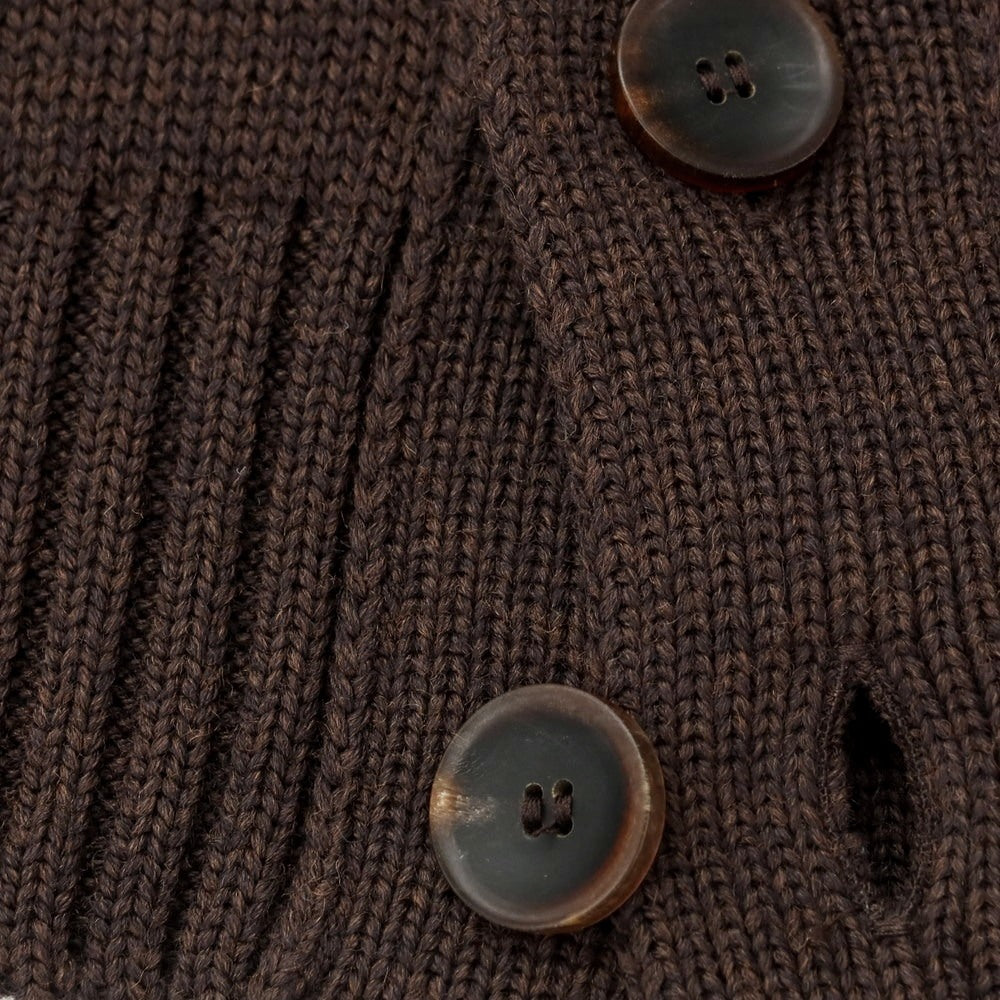[New] ZANONE CHIOTO Kyoto mid gauge wool stand collar cardigan, melange brown [48] [Condition Rank N] [Men&