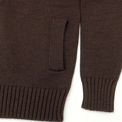 [New] ZANONE CHIOTO Kyoto mid gauge wool stand collar cardigan, melange brown [48] [Condition Rank N] [Men&