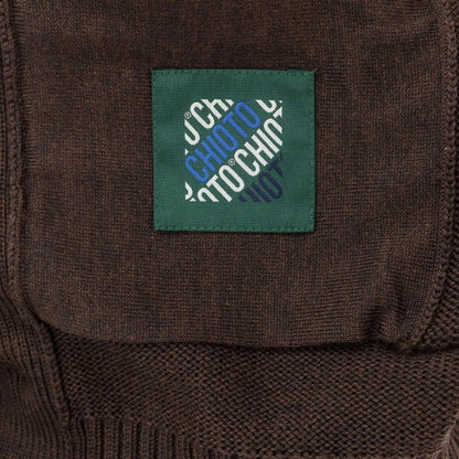 [New] ZANONE CHIOTO Kyoto mid gauge wool stand collar cardigan, melange brown [48] [Condition Rank N] [Men&